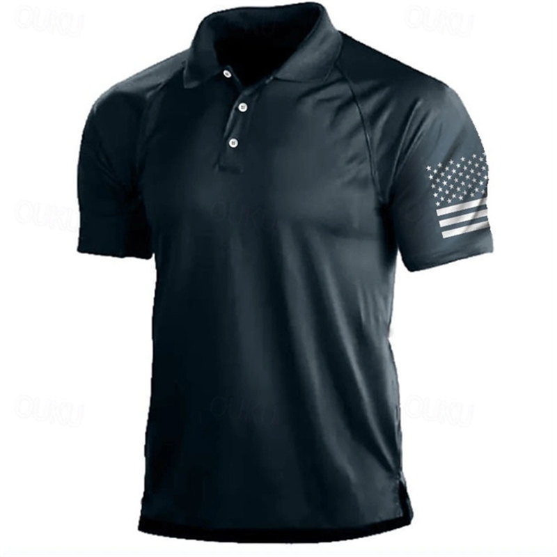 Golf Equipment Discount - 3D Print USA Vlag Patroon Poloshirt