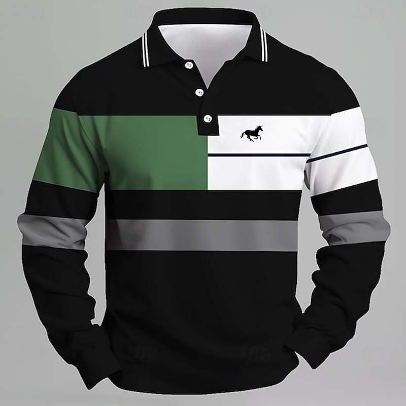 Gestreept herenpoloshirt met e - Golf Equipment Discount recensie en prijs